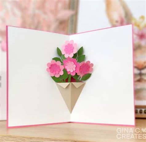 Cricut Flower Pop Up Card 19 Free Spring Flower SVGs