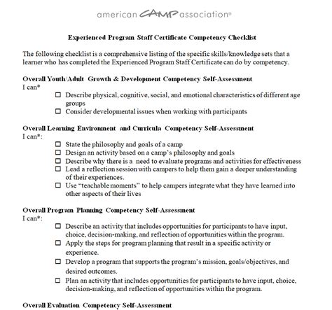 30 Professional Competency Checklist Templates In WORD PDF Day