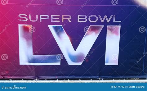 Super Bowl Banner at Tailgate Party Outside SoFi Stadium before Super ...