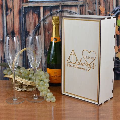 Wood Champagne Flute T Box Personalized By You For The Wedding