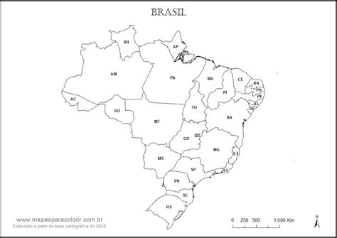 Mapas Do Brasil Para Colorir E Imprimir Coloring City