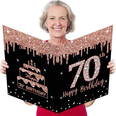 Kuxriox Large 70th Birthday Card With Envelope Extra Big