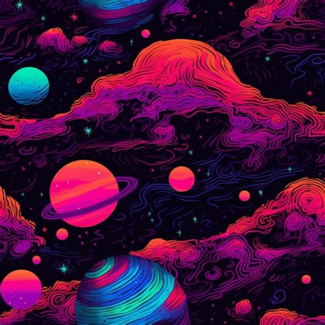 Un Primer Plano De Una Colorida Escena Espacial Con Planetas Y Nubes Ai