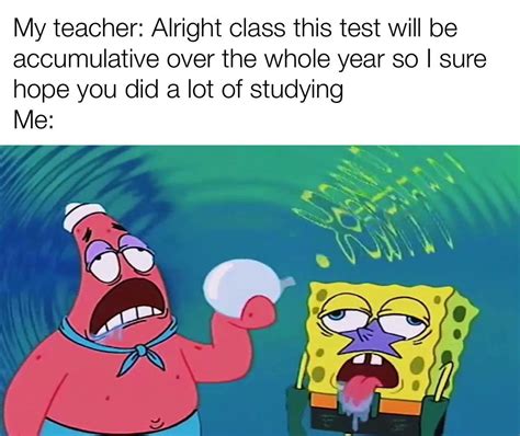 Spongebob Memes on Twitter: "What are you talking about teach of course I studied"