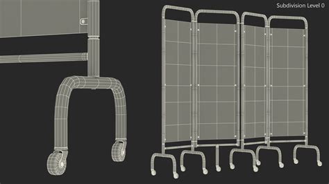 Mobile Folding Hospital Ward Screen 3d Model 19 3ds Blend C4d