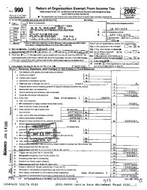 Fillable Online Instructions For Form Return Of Organization