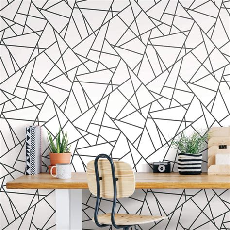 Fracture Geometric Peel and Stick Wallpaper - Black – US Wall Decor