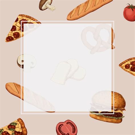 Vector de diseño de marco de comida chatarra en blanco Vector Gratis