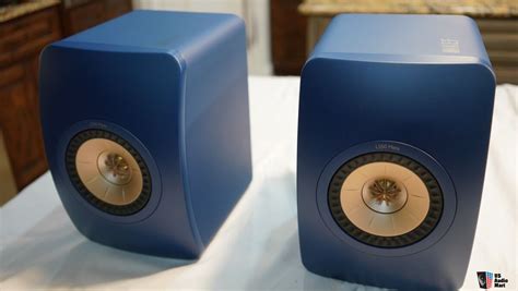 KEF LS50 Meta Royal Blue With Matching Kef Stands