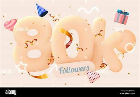 K Or Followers Thank You Pink Heart Golden Confetti And Neon