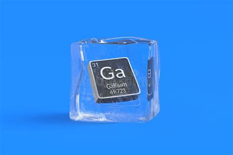 Gallium Ga Chemical Element Of Periodic Table In Ice Cube Stock