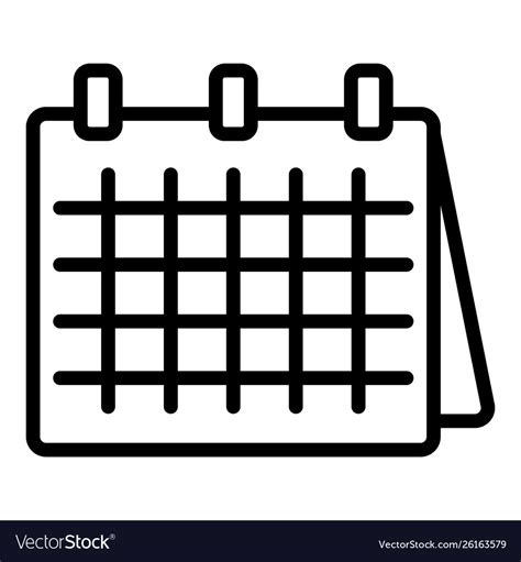 Desk Calendar Icon Outline Style Royalty Free Vector Image