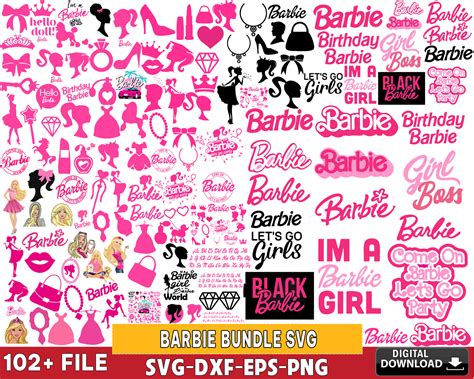 Barbie Bundle Svg 102 File Barbie Bundle Svg Eps Png Dxf For Cricu