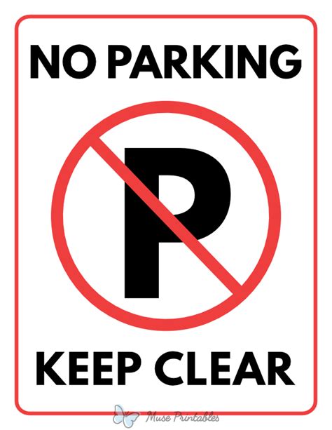 Printable No Parking Keep Clear Sign Off