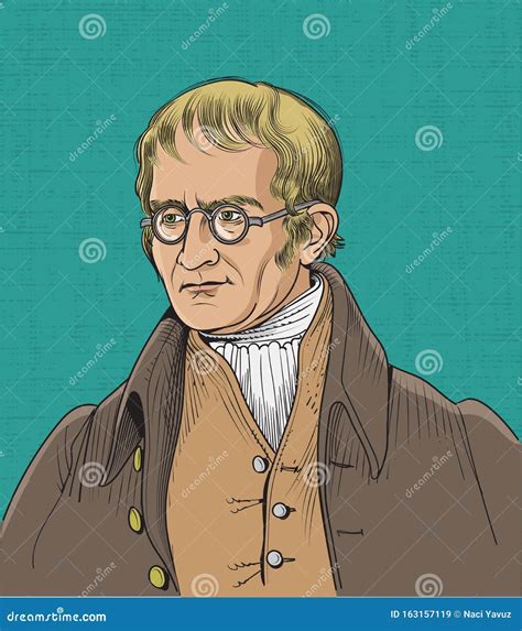 Retrato De Caricatura Aislado De John Dalton Vector Ilustración Del