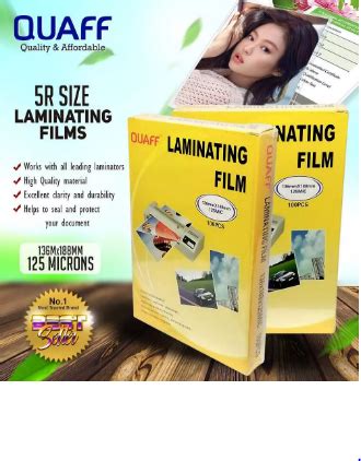 QUAFF 3R 4R 5R Size Laminating Film 125 And 250 Micron Hot Laminating