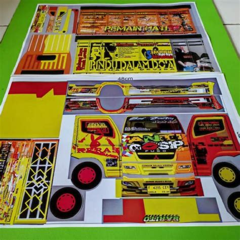 Jual Free Ongkir 7 7 COD Stiker Miniatur Truk Oleng Lembaran Pola