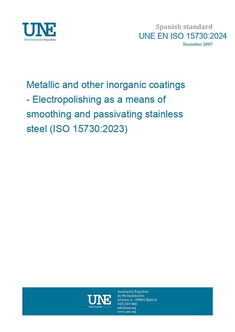 Une En Iso Metallic And Other Inorganic Coatings