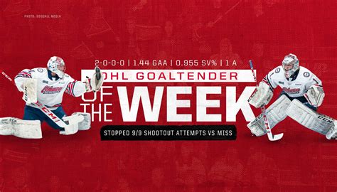 Generals Patrick Leaver Named Ohl Goaltender Of The Week Oshawa Generals