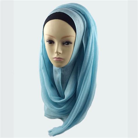 Muslim Hijab Shimmer Scarf Hijabs Shiny Scarves Shimmering Shawl Can