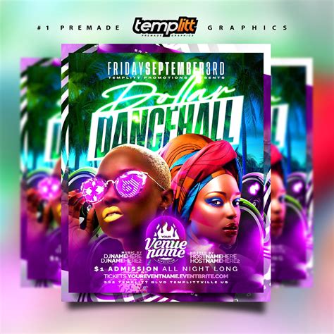 Dancehall Party Flyer Premade Flyer Template Event Flyer Night Club