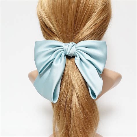 Silk Satin Big K Bow Barrette Glossy Satin Women Hair Accessory For Women Etsy Hair