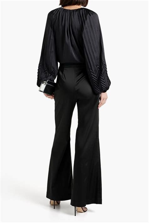 Simkhai Jordana Satin Wide Leg Pants The Outnet