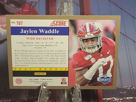 Jaylen Waddle Rookie Card 2021 Score 1991 TB7 Alabama Miami Dolphins