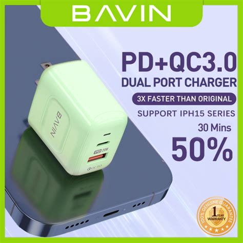 BAVIN PC801 20W PD Type C Fast Charger Universal USB 3 0 Qualcomm 3 0