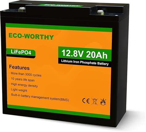 Eco Worthy Ah Lifepo Batterie Lithium V Rechargeable Avec Plus De