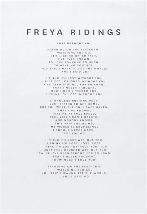 Freya Ridings/Lost Without You | Without you quotes, Lost without you ...