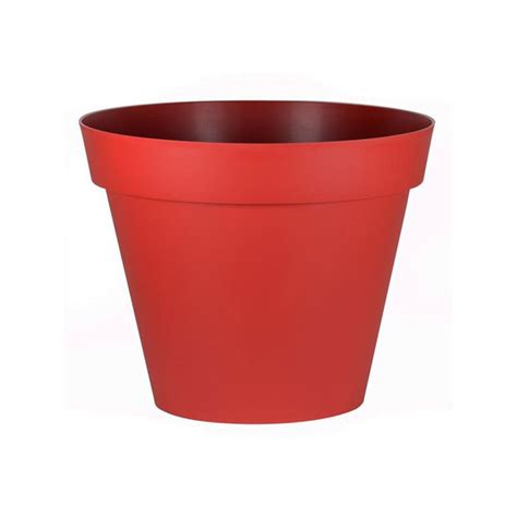 Eda Plastiques Pot Rond Toscane Xxl X Cm L Rouge Rubis