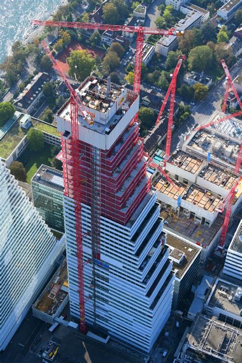 Basel Von Oben Erweiterungs Baustellen Und Baukr Ne Am Areal Und