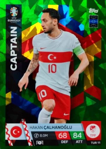 Euro Topps Match Attax Emerald Captain Tur Hakan Calhanoglu Za