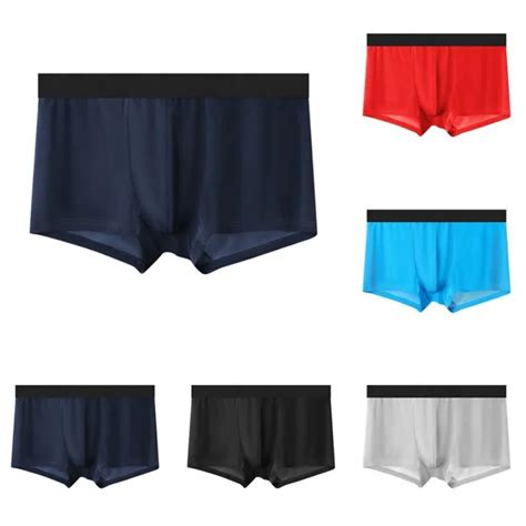 Sous V Tements Respirants En Soie Glac E Avec Slips Boxer Sans Couture