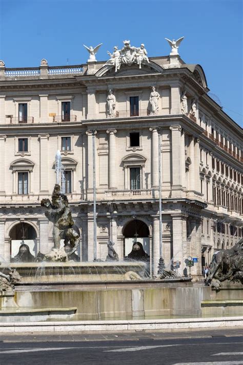 Panorama Of Piazza Della Repubblica Rome Italy Editorial Stock Photo