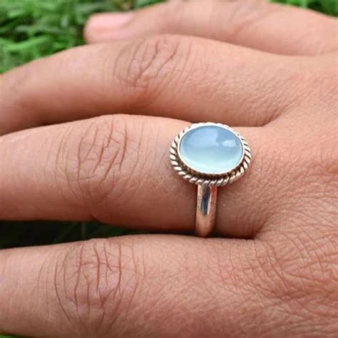 Sterling Silver Aqua Chalcedony Ring At Rs Piece Silver