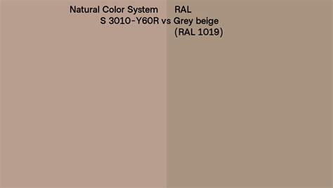 Natural Color System S 3010 Y60r Vs Ral Grey Beige Ral 1019 Side By