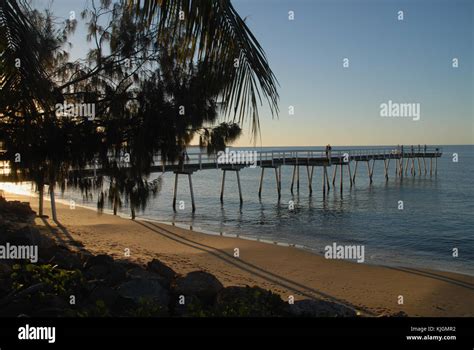 Urangan Pier In Hervey Bay Australia At Sunset Stock Photo Alamy