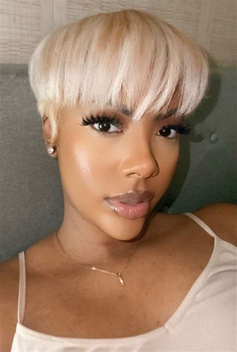 Platinum Pixie Cut In 2024 Blonde Hair Black Girls Short Shaved Hairstyles Short Hair Styles