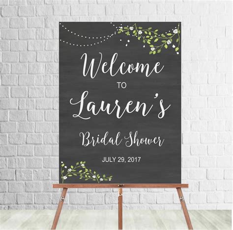 Chalkboard Bridal Shower Welcome Sign Bridal Shower Sign Etsy