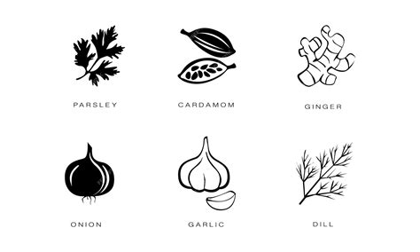 Premium Vector Spices And Condiments Icons Set Parsley Cardamom