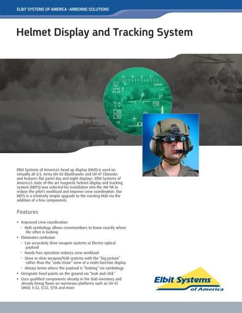 Helmet Display and Tracking System - Elbit Systems of America