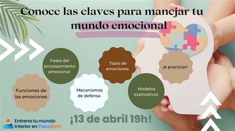 TALLER 13 De ABRIL CONOCE LAS CLAVES PARA MANEJAR TU MUNDO EMOCIONAL