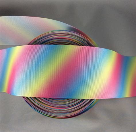 Cheer Ribbon Pastel Rainbow Ribbon 3 Inch Grosgrain Ribbon