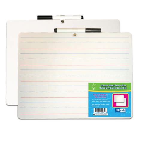 Two Sided Primary Ruledblank Dry Erase Board With Attached Marker 9