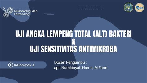 Uji Angka Lempeng Total Pada Es Kelapa Muda Dan Uji Sensitivitas