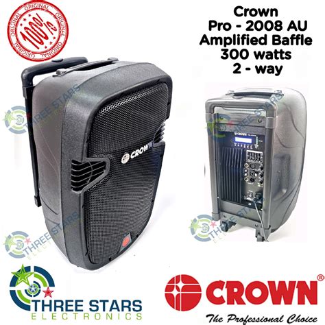 Original Crown Pc Pro Au Amplified Baffles Speaker Watts