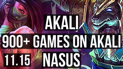 Akali Vs Nasus Top Defeat 6 Solo Kills 900 Games 13m Mastery