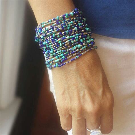 Santorini Beaded Wrap Bracelet Long Seed Bead Etsy Beaded Wrap